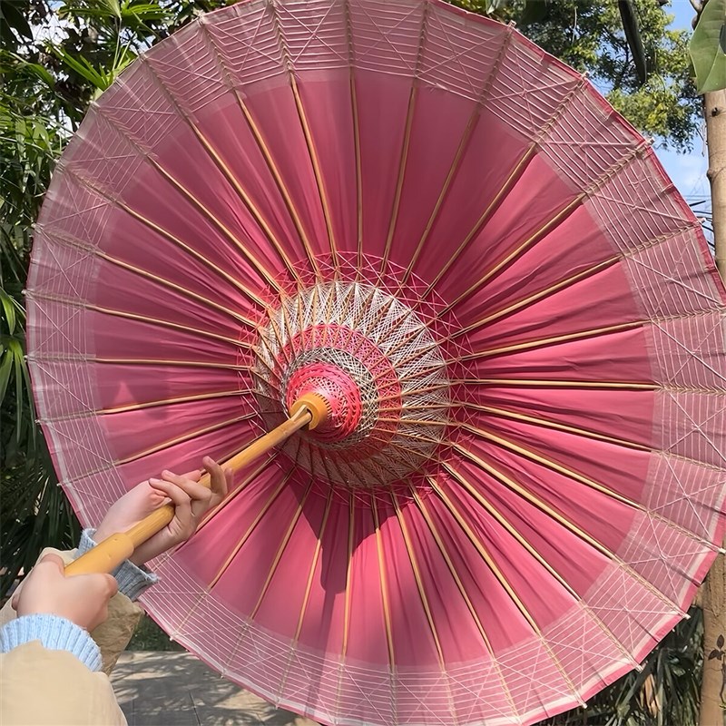 物新工坊油纸伞 水蜜桃粉 非遗古C风伞防雨粉色纸伞舞蹈道具晴雨