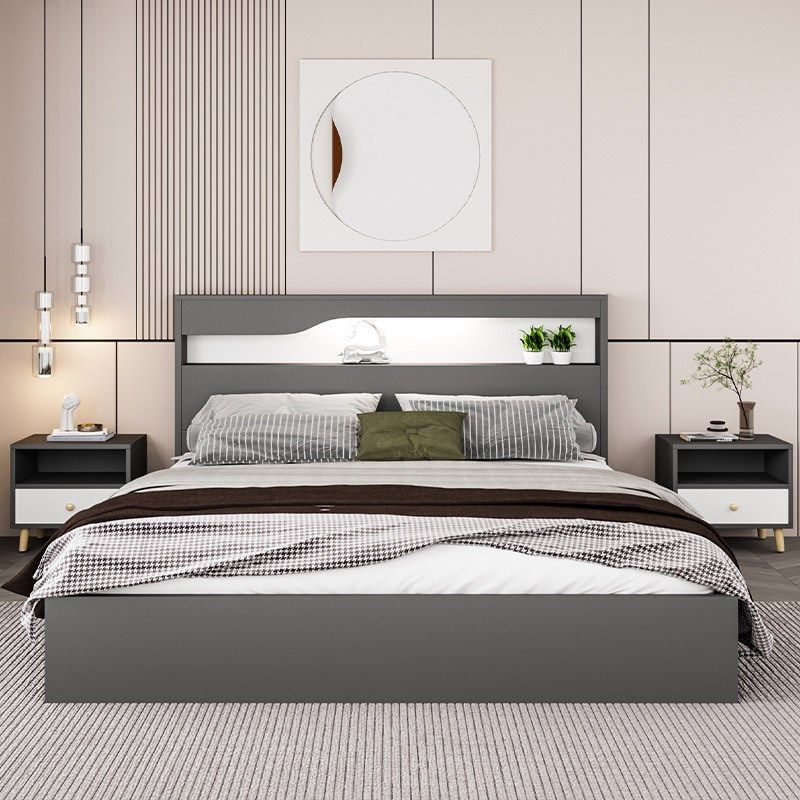 床现代简约主卧1.8米板式双人床经济型1.5m单人床实木床榻榻米床,住宅家具,板式床,淘宝优惠券,粉丝福利购,淘宝优惠卷