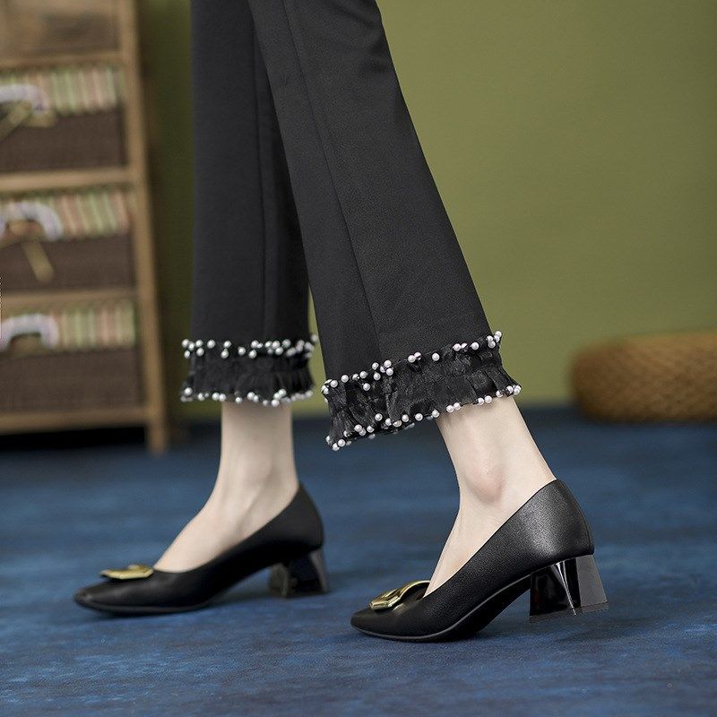 大码41-43宽胖脚女鞋方头粗跟单鞋低跟方扣小跟鞋加肥加宽脚背高,女鞋,其他拖鞋,淘宝优惠券,粉丝福利购,淘宝优惠卷