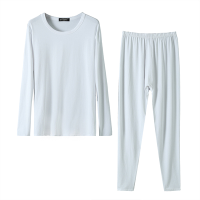 白色男内衣薄款秋衣裤套装保暖内衣薄秋衣秋衣秋裤女白春秋款