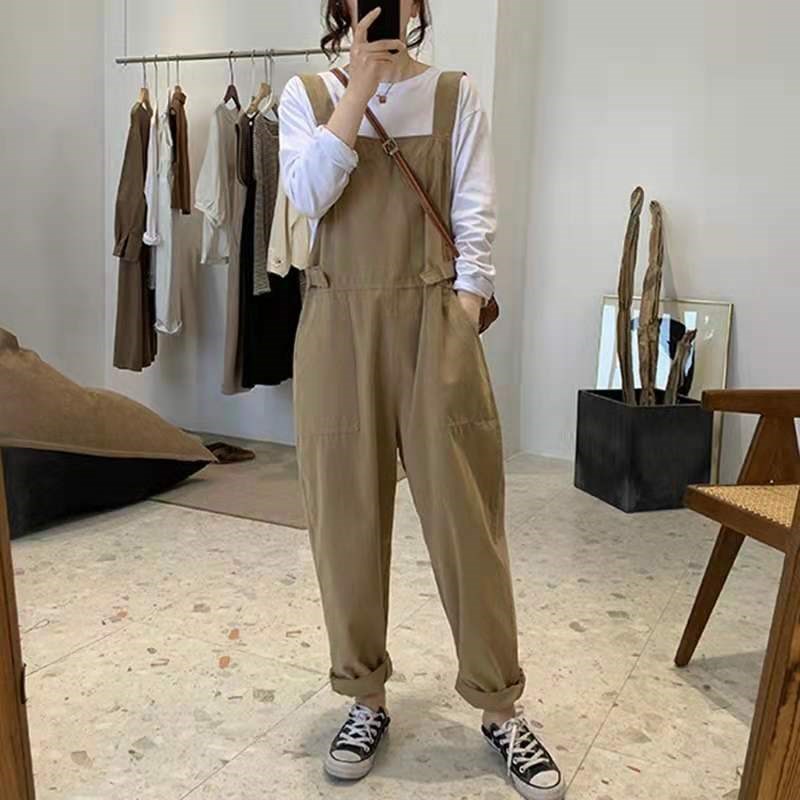 韵十八秋冬季时尚孕妇背带裤宽松大码可调节孕妇装长款8069