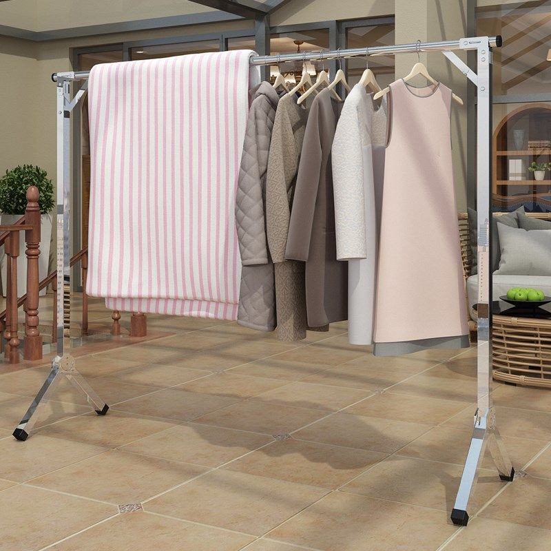 晾衣架挂衣不锈钢卧室阳台家用晒被子内落地折叠衣杆单杆式凉宿舍,收纳整理,金属衣架,淘宝优惠券,粉丝福利购,淘宝优惠卷