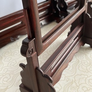 红木屏风 大红酸枝木雕插屏框架 交趾黄檀台屏小屏风摆件框 相框