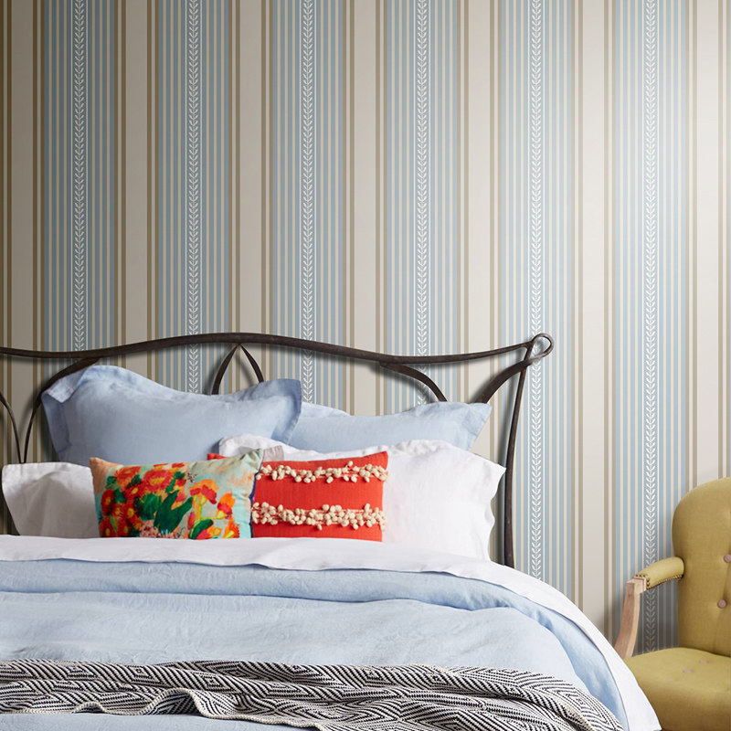 欧式竖条纹壁纸美式条纹简约民宿酒店背景卧室客厅书房背景墙墙布,家装主材,定制壁画,淘宝优惠券,粉丝福利购,淘宝优惠卷