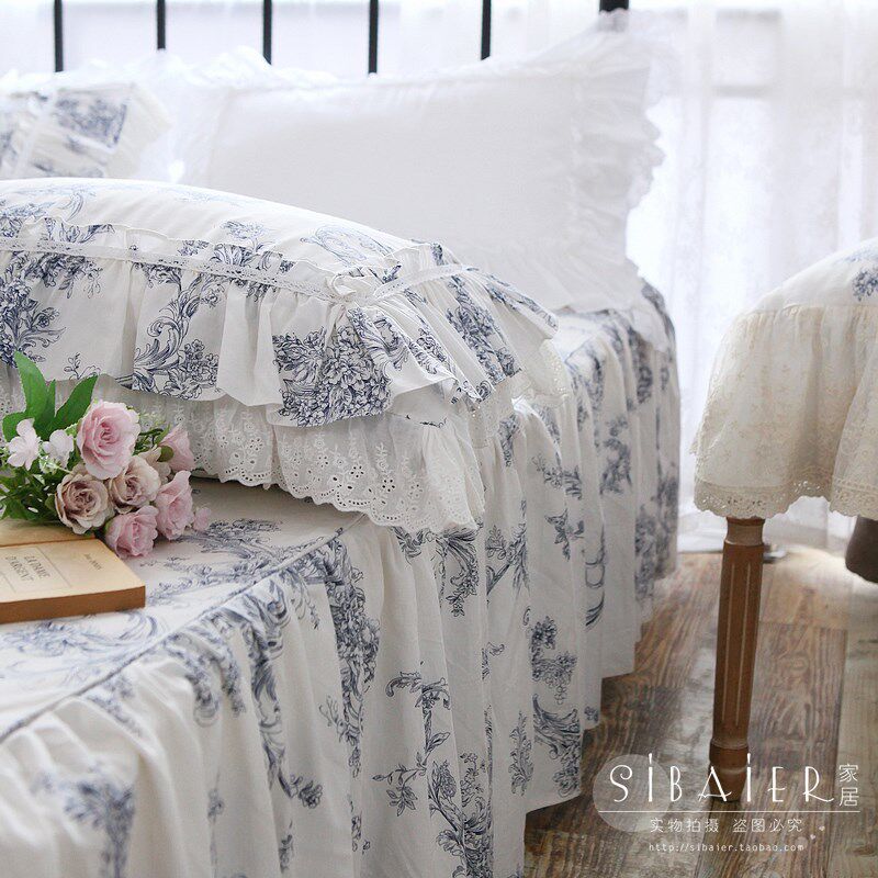 法式韩式田园公主风全棉单双人单件床裙式床单床罩床裙,床上用品,床裙,淘宝优惠券,粉丝福利购,淘宝优惠卷