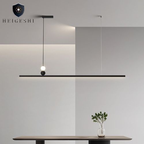 餐厅吊灯现代简约极l简餐桌长条一字办公室2024年新款护眼客厅灯