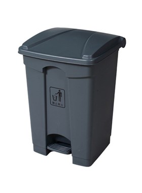 70L脚踏式塑料环保垃圾桶 68升灰色阻燃室内果皮箱 黄色垃圾箱