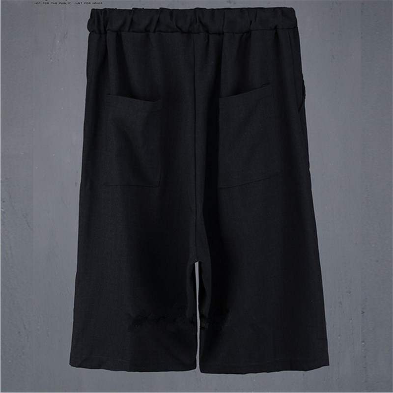 男式时尚休闲个性七分阔脚低档裤沙滩裤夜店加大码