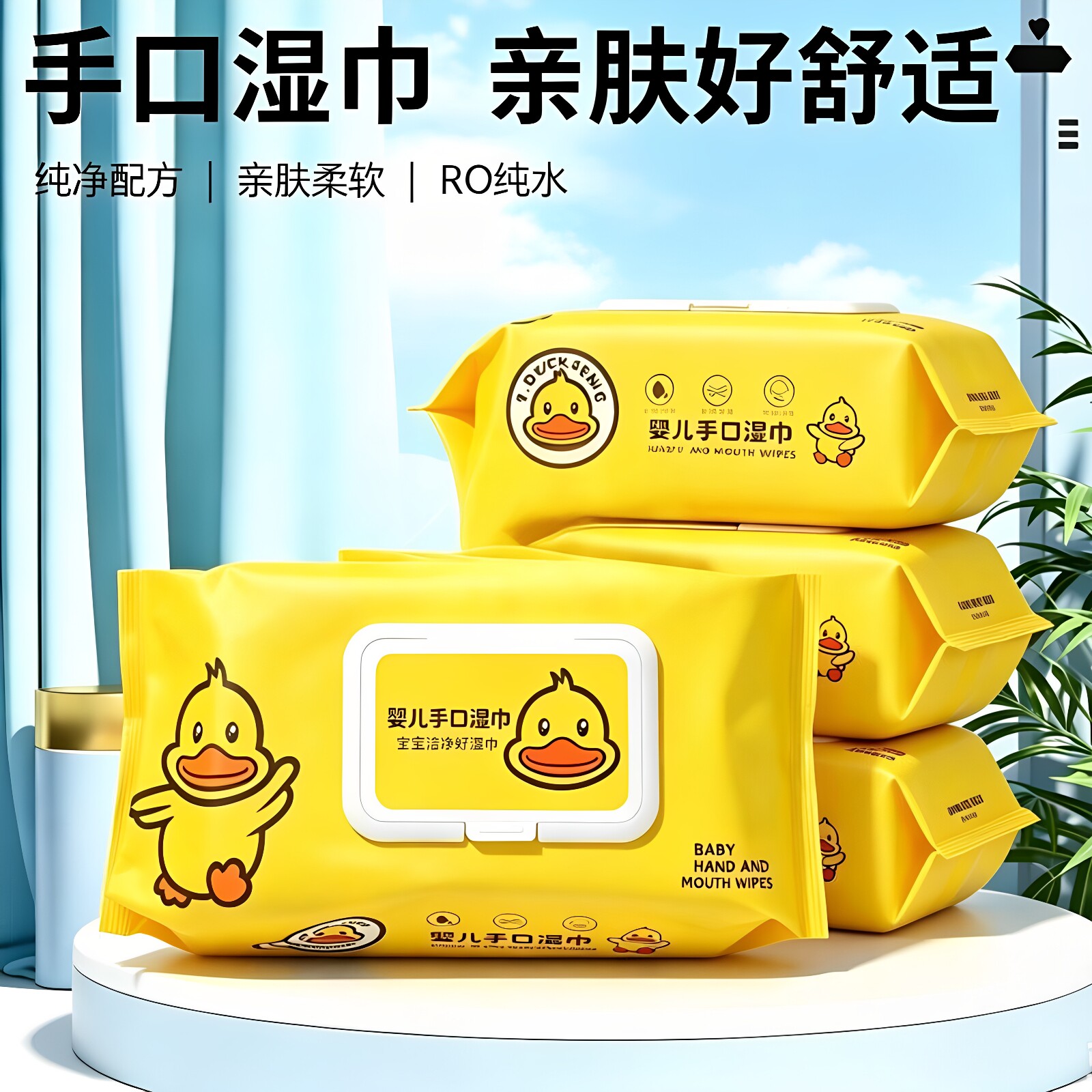小黄鸭婴幼儿手口湿巾温和亲肤