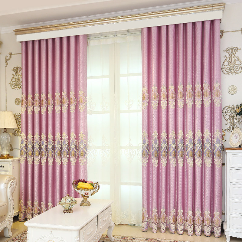 窗帘成品遮光欧式窗帘布简约现代卧室飘窗客厅平面窗阳台落地窗纱