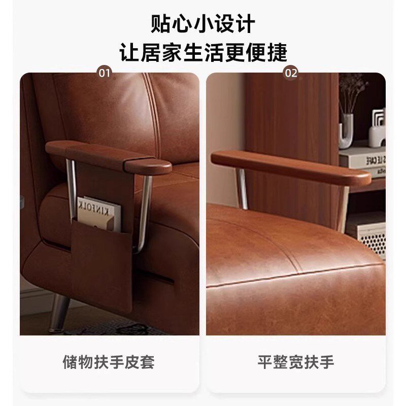 沙发床中古风一体两用2025新款单双人可以长期睡的懒人卧室小户型