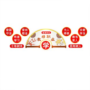 教师办公室师德文化布置墙贴纸画装饰教室学校园走廊培训背景贴纸