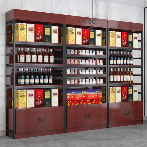 烟柜酒柜b超市便利店展示柜茶叶货架置物架多层靠墙背柜产品陈列