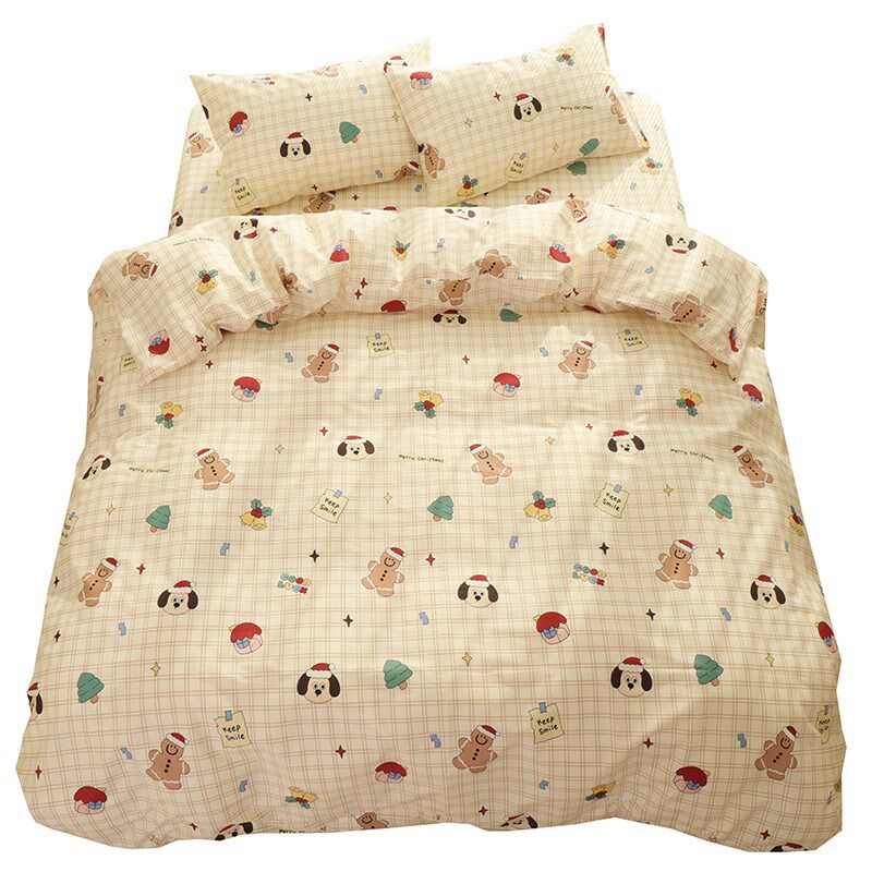 温馨圣诞节 儿童可爱卡通床上四件套全棉床单学生宿舍三件套