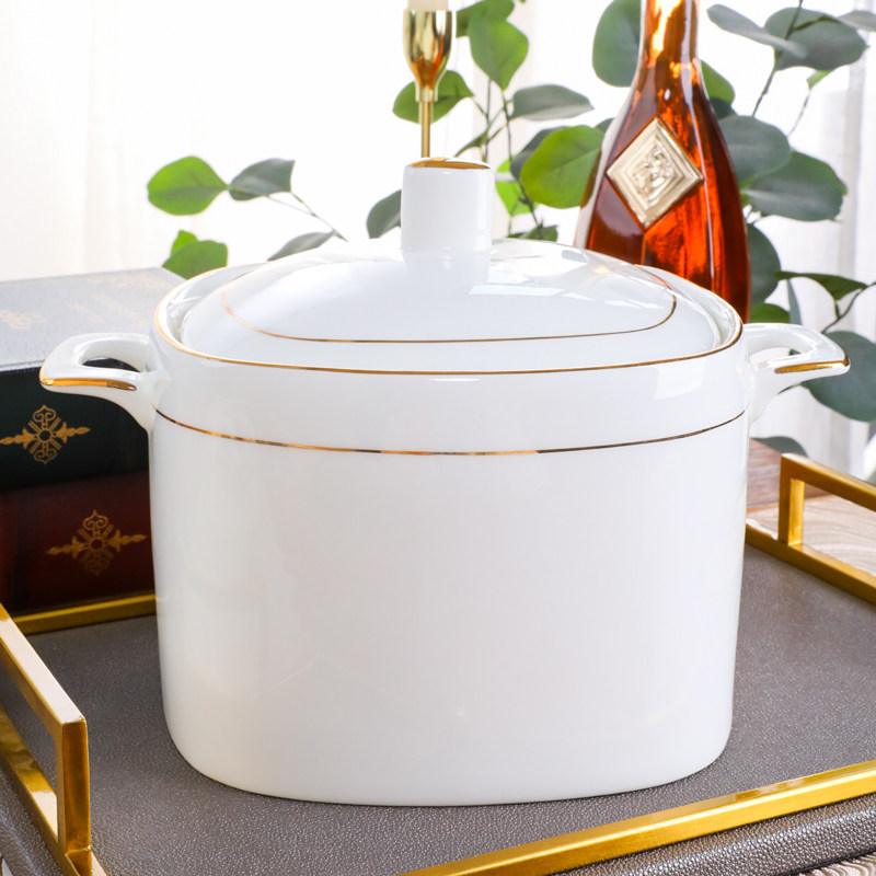 汤煲陶瓷家用大容量n欧式带盖大汤碗骨瓷汤锅双耳汤盅炖盅欧式炖