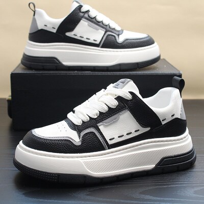 2025春季新款透气板鞋增高防滑软底小白鞋男休闲运动百搭潮流男鞋