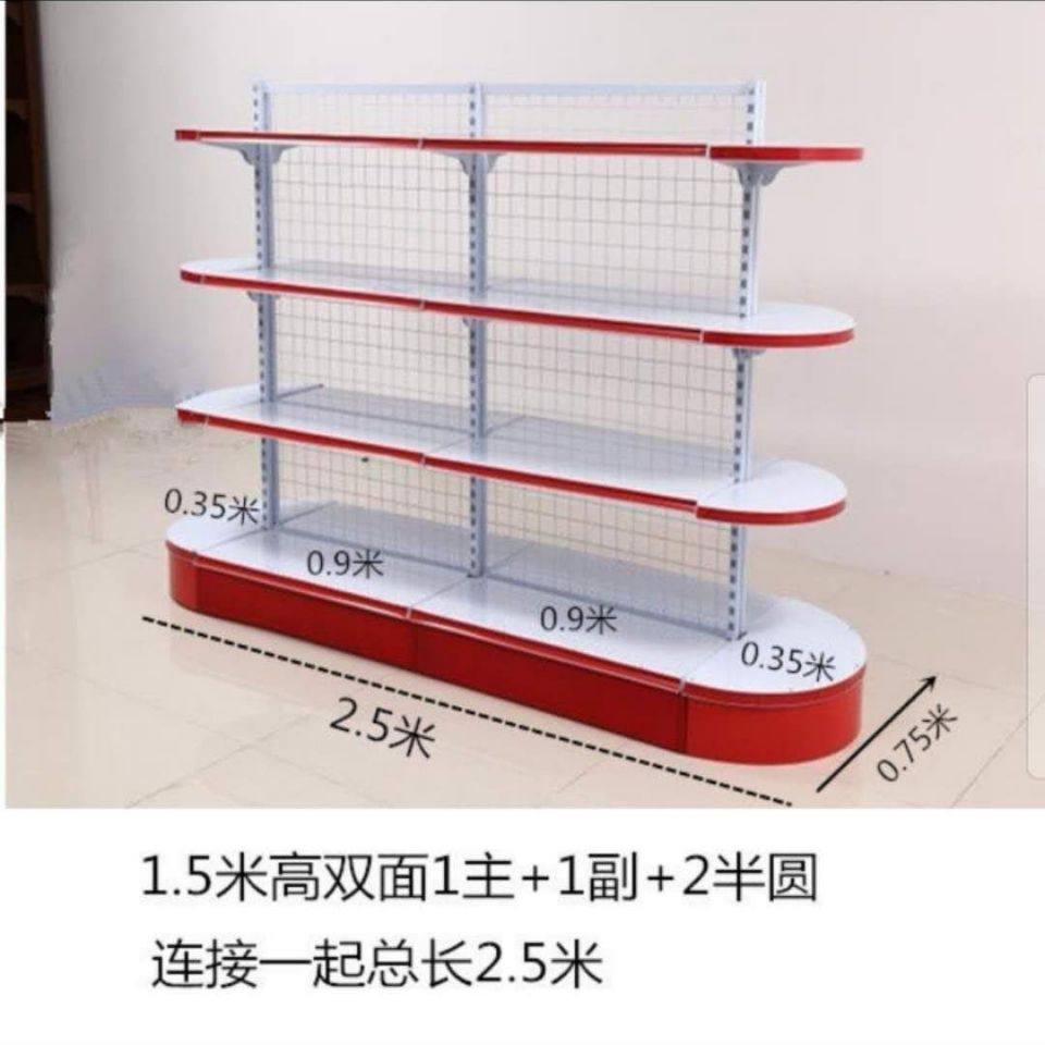 超市货架单面双面便m利店小卖部展示架渔具店货架百货背网半圆货