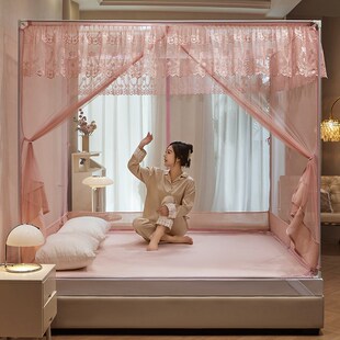 150x200蚊帐家用2024新款1米8大床180x200卧室文章卧室高级带支架