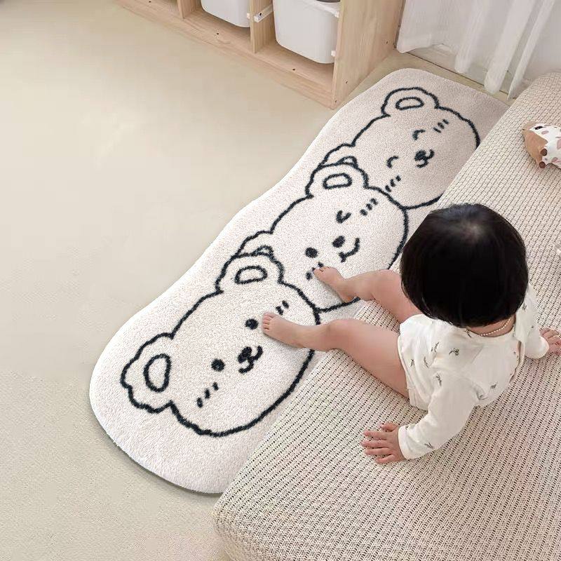 卡通可爱地毯卧室牀边垫可睡可坐猫咪牀下牀前地毯家用ins风地垫,居家布艺,地毯,淘宝优惠券,粉丝福利购,淘宝优惠卷