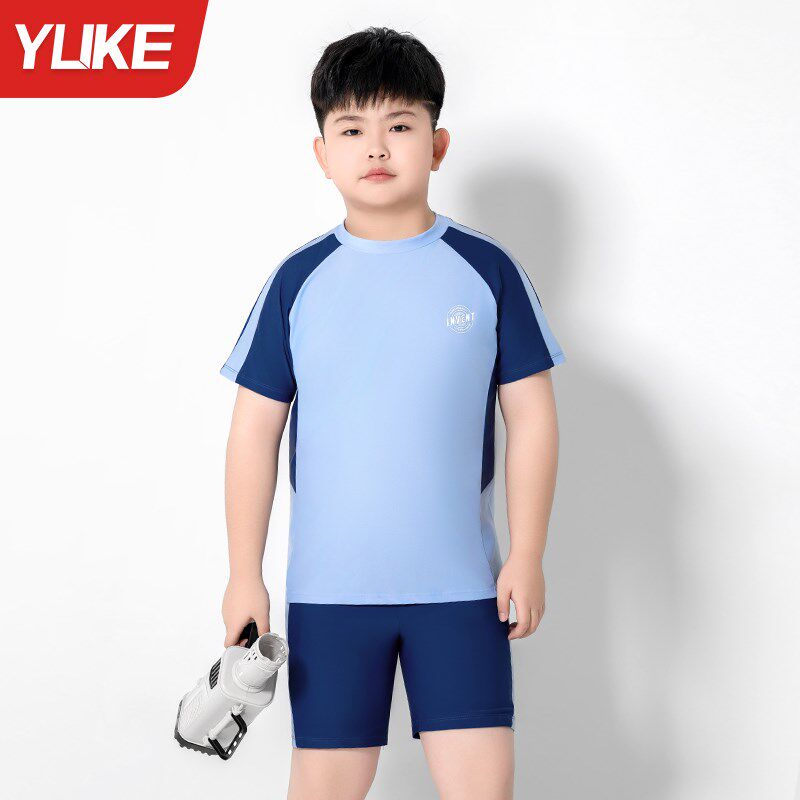儿童泳衣男童胖童20n25新款男孩分体加大加肥大码泳裤青少年游泳