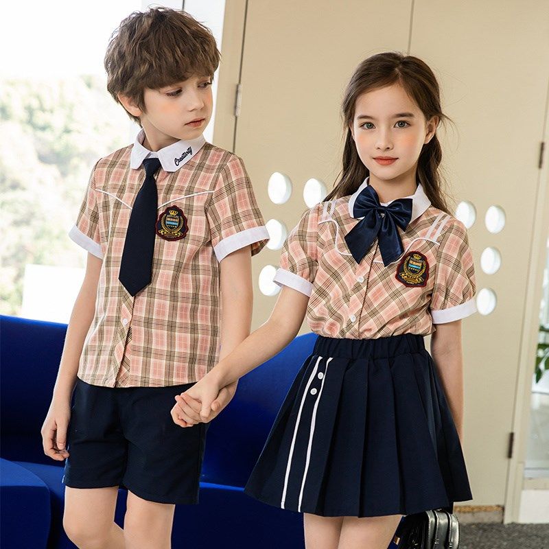 幼儿园园服夏季儿童校服套装小学生夏装男女班服英伦学院风毕业照
