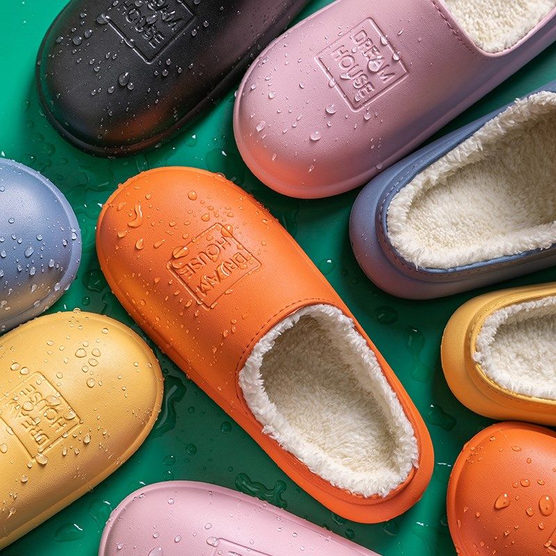 防水棉拖鞋女士秋冬季2025新款室内居家居保暖防滑外穿包跟棉鞋男