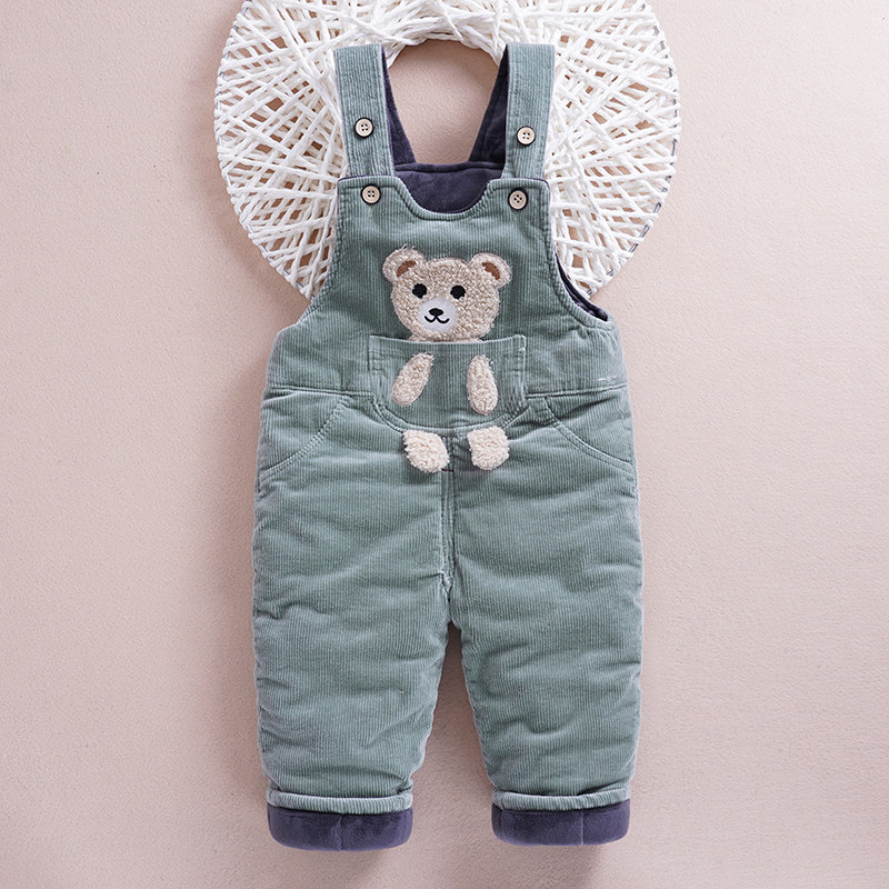 宝宝背带棉裤冬季加厚加绒一条过冬北方外穿儿童男童女婴儿背带裤