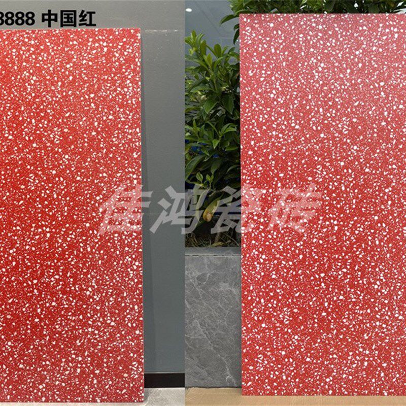 彩色水磨石60X1k20红色黄色绿色橙色仿古地砖火锅店防滑砖工程地