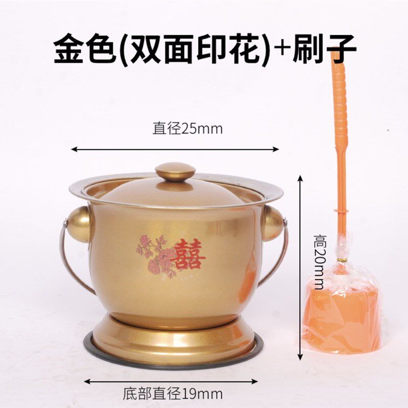 老式痰盂坐便器女尿桶孕s妇尿盆搪瓷家用老年人卧室带盖夜用加厚