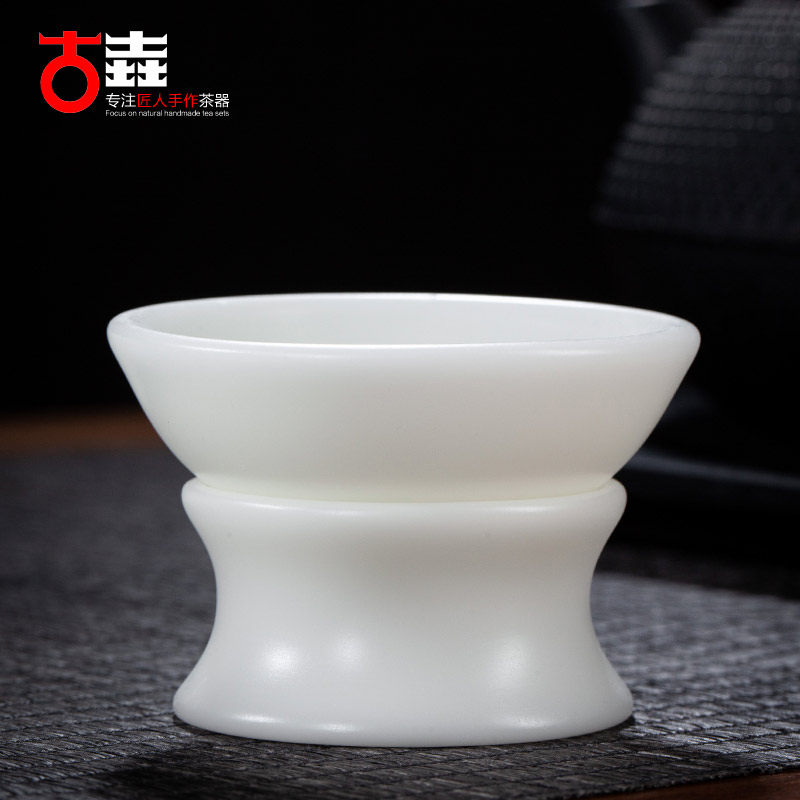 古垚/陈清宜手k工德化白瓷茶漏暖玉瓷茶虑功夫茶具配件陶瓷过滤