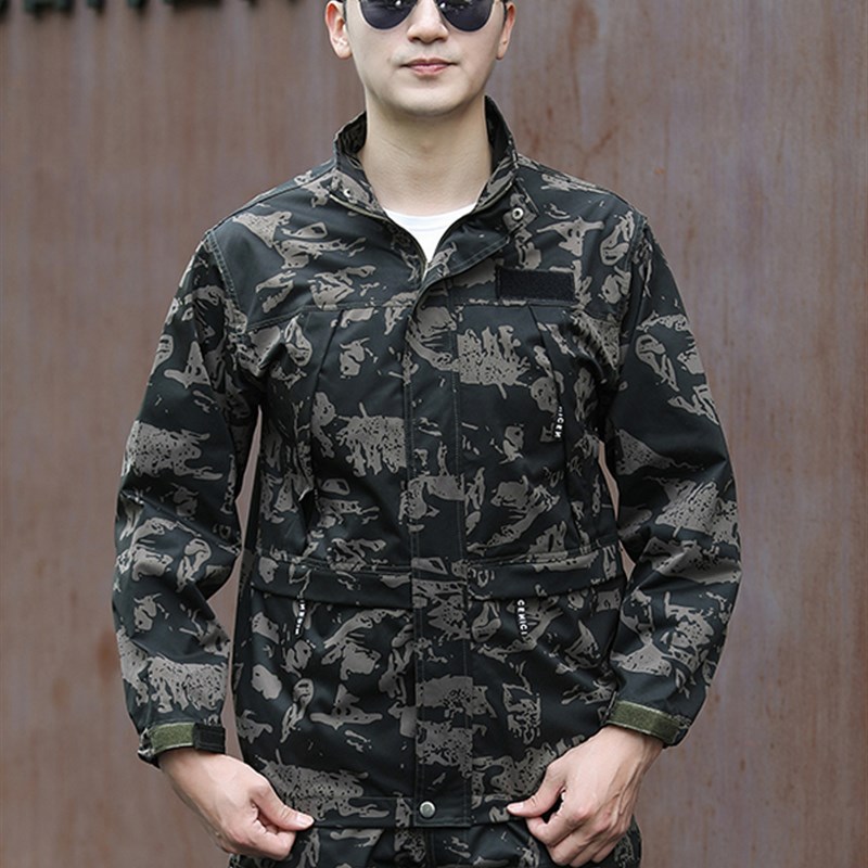 迷彩工作服套装男春秋长袖建筑工地劳保服耐磨汽修工程服工装套装