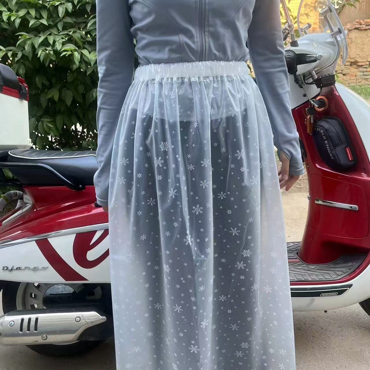 防雨裙洗衣服防水围裙半身雨裙长款过膝防水防走光雨衣搭腿部防水