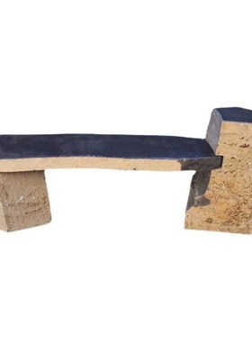 长凳六方石户外天然石材原石石凳庭院别墅石头长椅座椅公园装饰