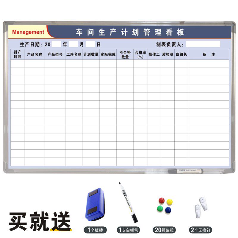 车间生产计划进度管理看板仓库展示综合推进表业绩榜通知公告人员