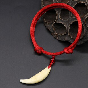 新款韩裴内思狗牙脚链手工编织牙手链成人宝宝婴儿童红绳脚链儿童