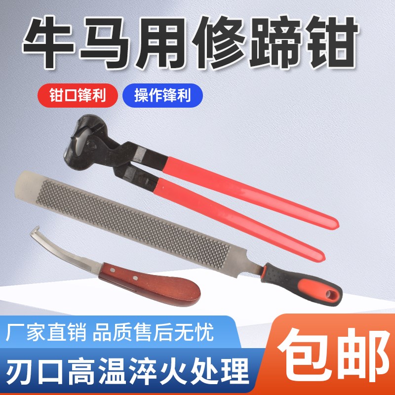 马用修蹄钳兽用修蹄套装修蹄锉刀大E号平口剪蹄钳马房用品牛蹄剪
