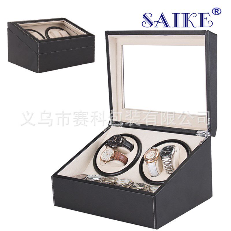 现货4+6皮质机械表自动上链表盒电动摇表器晃V表器马达手表盒