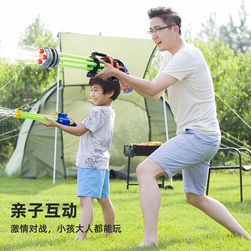 水枪儿童玩具抽拉k式呲滋喷水枪网红戏水男女孩沙滩漂流打水仗神