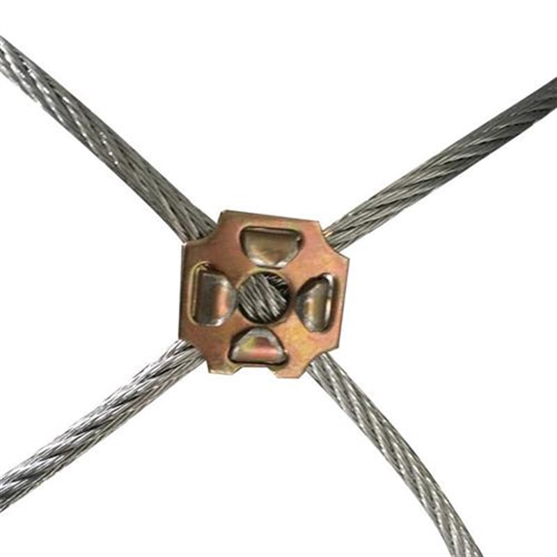 金属十字固定卡扣主动防护钢丝绳网用十字扣钢丝绳交叉固定用卡扣