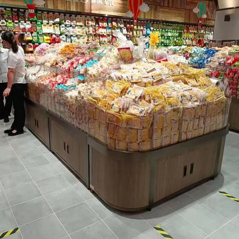 多规格超市货架便利店双面置物架商店食品柜文具店木质单面展示架