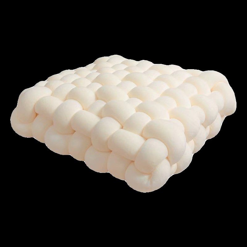 奶油风手工编织抱枕方形椅垫坐垫屁垫飘窗沙发客厅靠背垫网红靠枕