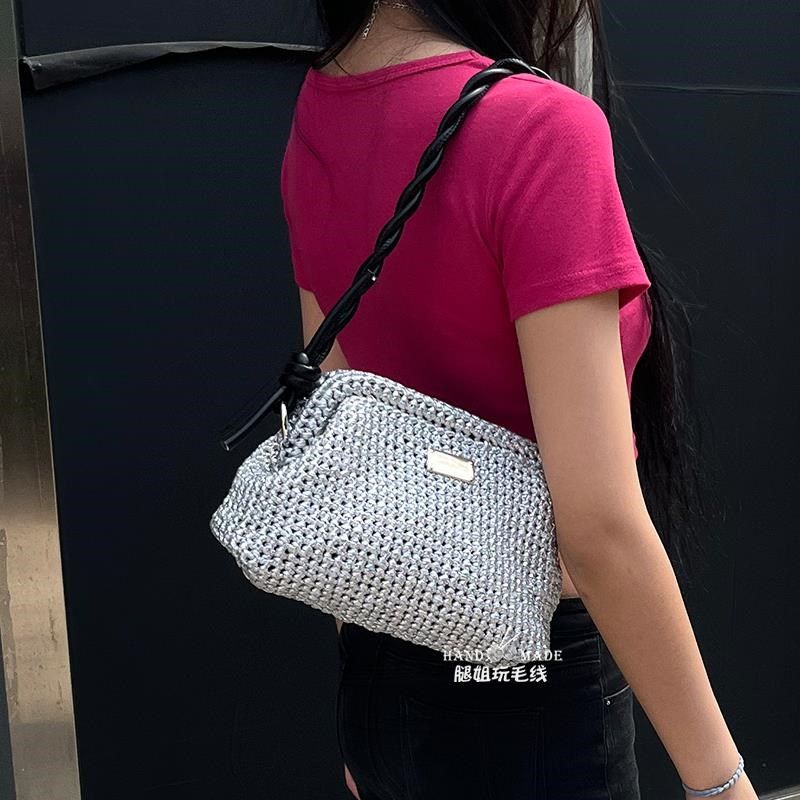 金属线挎包diy编织材料包布条线闭口包手工编织女包单肩手提包