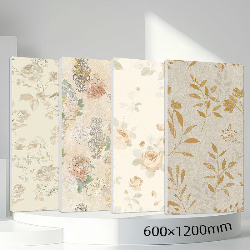 现代简约客厅走廊卫生间洗手间背景墙瓷砖拼接全瓷大花R砖600x120