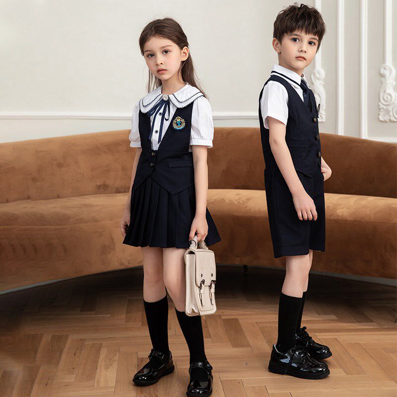 幼儿园园服英伦学院风班服夏季大班中小学校服棉学W生合唱团毕业