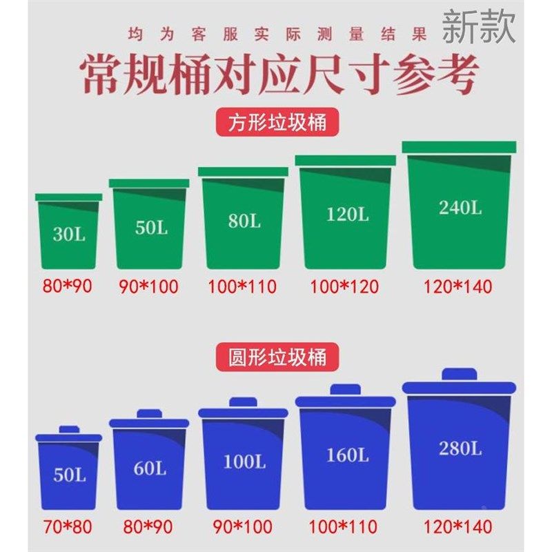 垃圾袋平口塑料家用黑色商用号超大加厚酒店物业环卫桶垃圾袋新款