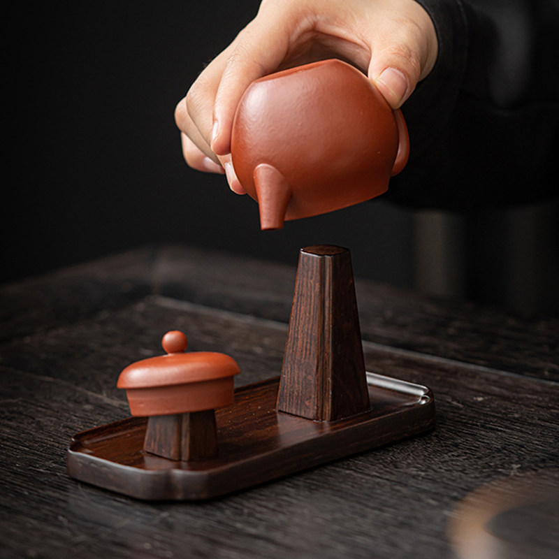 黑檀木盖置实木晾壶架紫砂壶盖托家用陶H瓷茶壶盖碗盖子托茶具配