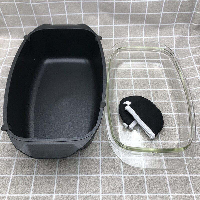 鱼炉欧式铝玻璃盖不粘长方形多z功能炖鸡汤锅烤鱼煎锅芝士焗饭燃