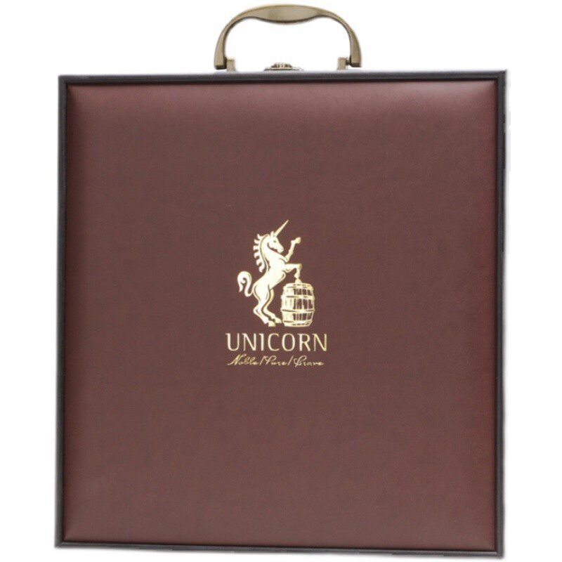 新款带杯红酒礼盒包装盒高档单双瓶红酒木盒子2支装葡萄酒箱定制