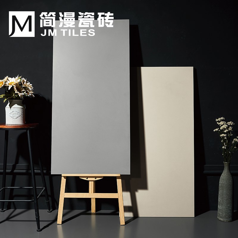 素色纯灰色地砖600x1200通体磨砂哑光J防滑大规格别墅客厅餐饮瓷