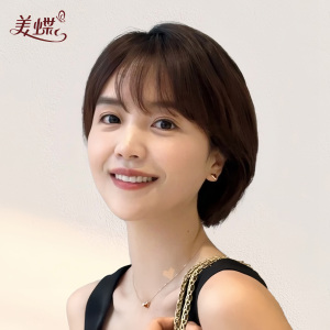 假发女全头套短发全真q发头顶无痕耳挂女士妈妈自然整顶光头发套